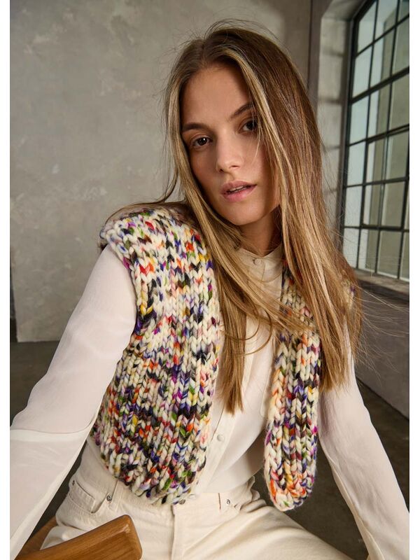 Lana Grossa VEST Confetti Print - Strikkeopskrift (SE)