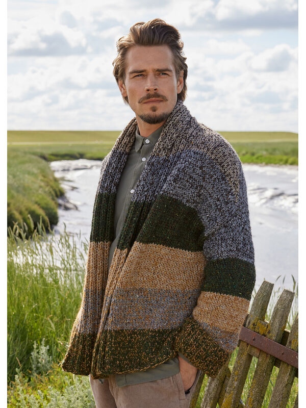 Lana Grossa CARDIGAN Landlust Soft Tweed 90 & Puno Due - Strikkeopskrift (SE)