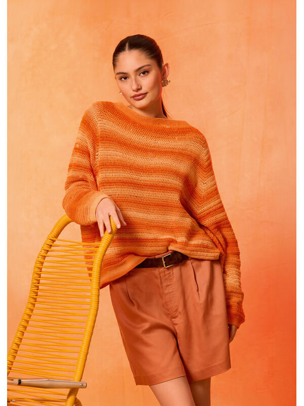 Lana Grossa HÆKLET PULLOVER TOP-DOWN Gomitolo Tono