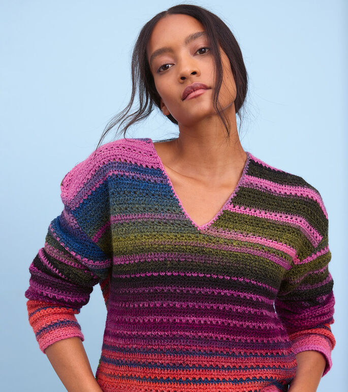 Lana Grossa HÆKLET V-PULLOVER Gomitolo Modo