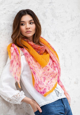 TREKANTET SJAL Silkhair & Silkhair Hand-dyed fra Lana Grossa