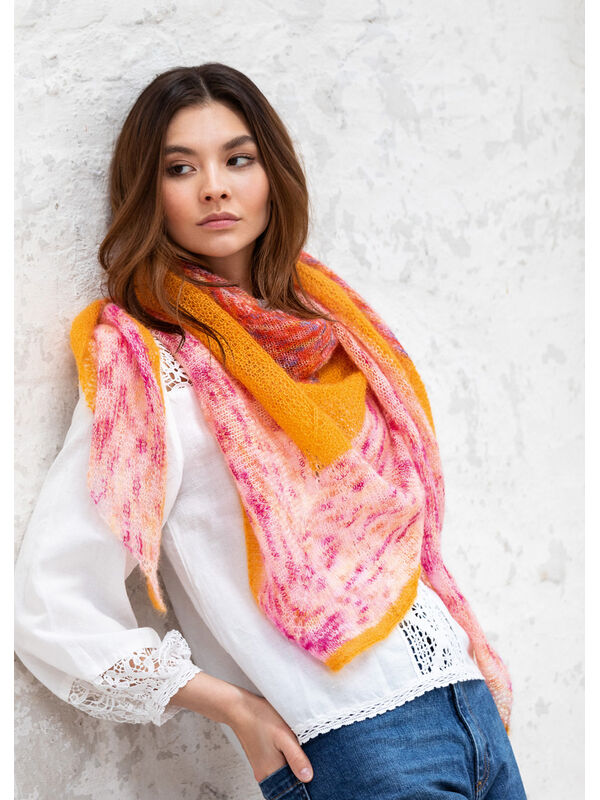 Lana Grossa TREKANTET SJAL Silkhair & Silkhair Hand-dyed