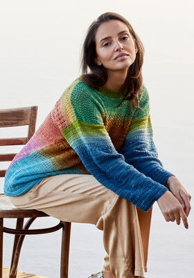 HÆKLET PULLOVER Cool Wool Lace Hand-dyed fra Lana Grossa