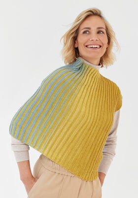 PONCHO Cool Wool Lace hand-dyed & Cool Wool Lace fra Lana Grossa