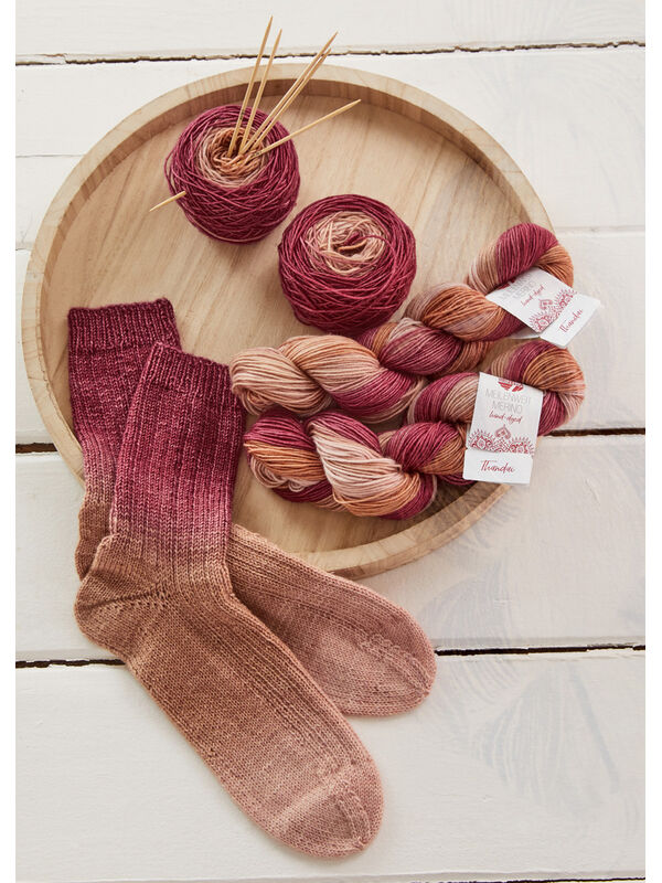 Lana Grossa SOKKER Meilenweit Merino hand-dyed - Strikkeopskrift (SE)