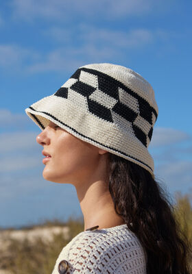 HAT I FASTMASKER MED JACQUARDBORT Cotone fra Lana Grossa