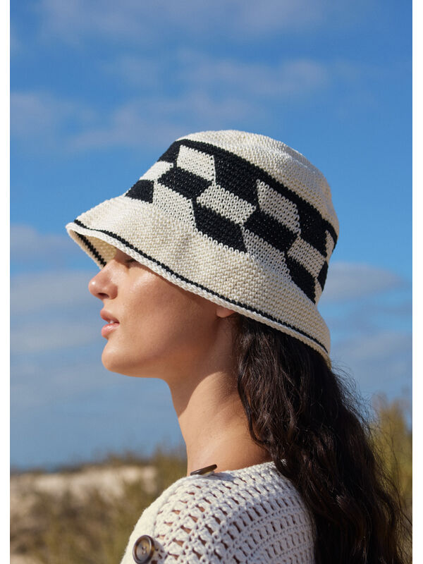 Lana Grossa HAT I FASTMASKER MED JACQUARDBORT Cotone