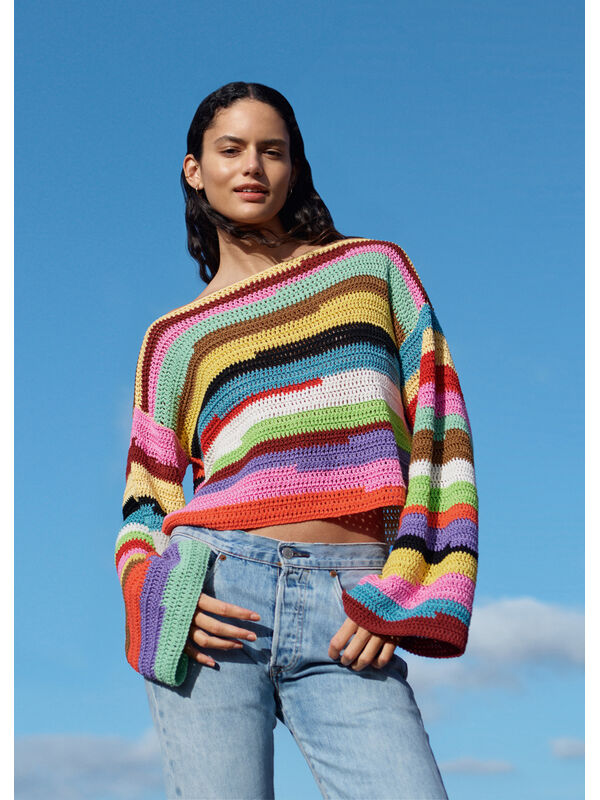 Lana Grossa LANGÆRMET SWEATER I STANGMASKER Cotone & Elastico