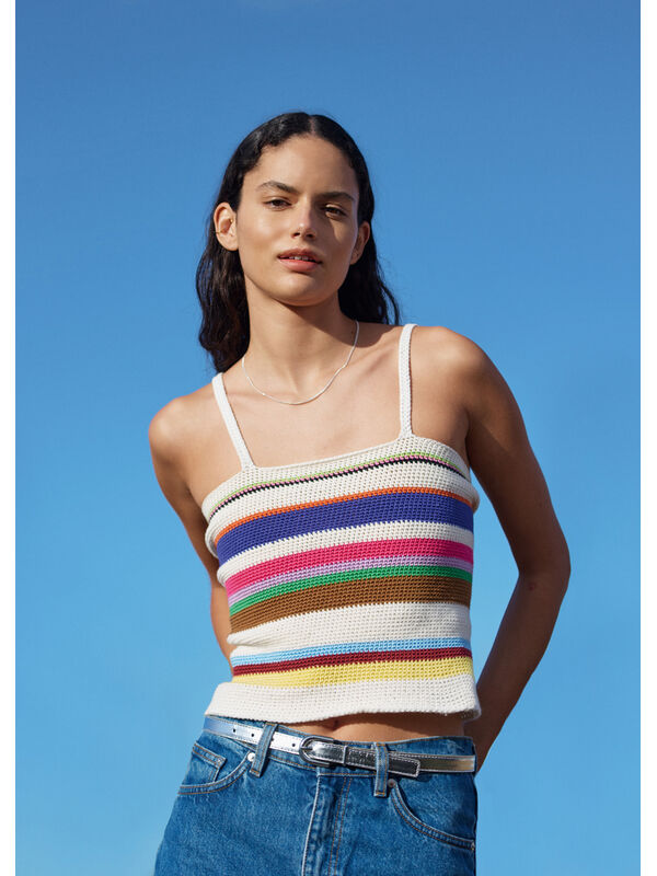 Lana Grossa STRIBET TOP I FASTMASKER Cotone & Elastico