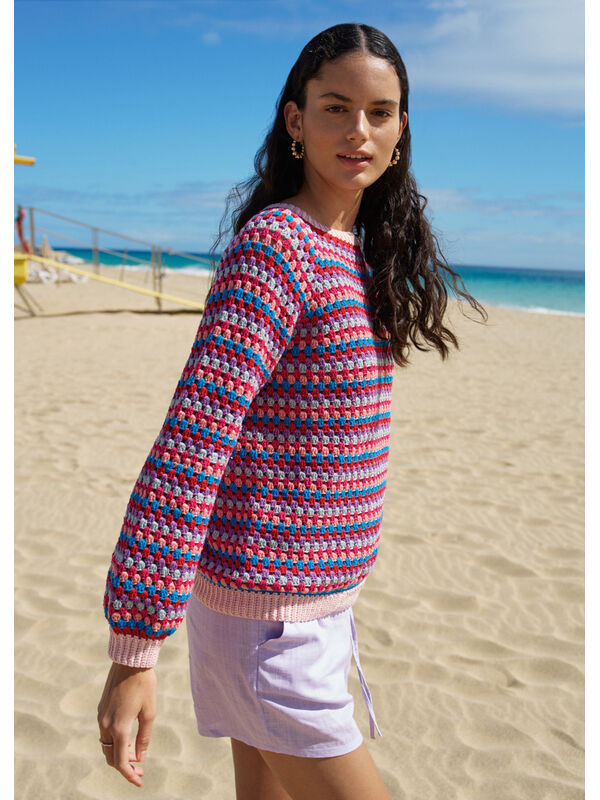 Lana Grossa RAGLANSWEATER I STANGMASKEHULMØNSTER Elastico