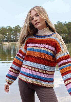 PULLOVER Cool Merino - Hækleopskrift (SE) fra Lana Grossa