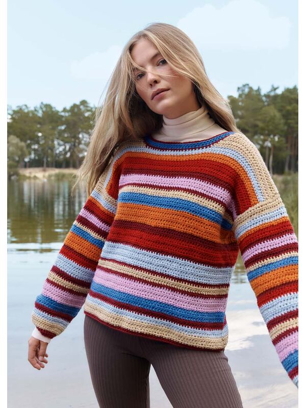 Lana Grossa PULLOVER Cool Merino - Hækleopskrift (SE)