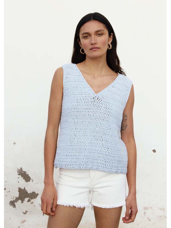 Lana Grossa HÆKLET TOP Natural Cotton - Hækleopskrift (NO)