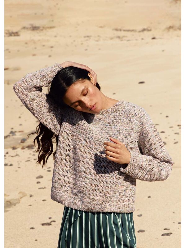 Lana Grossa HÆKLET RAGLAN PULLOVER Maglia - Hækleopskrift (NO)