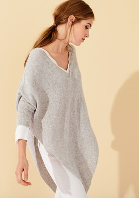PONCHO PULLOVER Ecopuno fra Lana Grossa