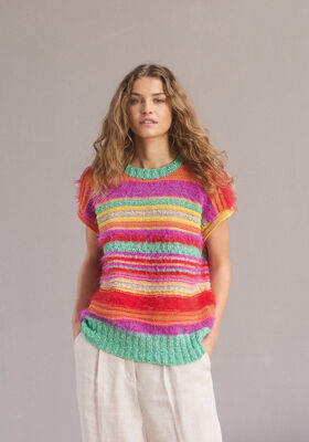 SLIPOVER MED STRIBER Basta, Bottoni & Summer Softness fra Lana Grossa