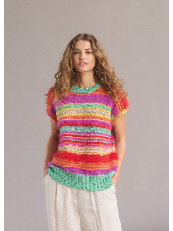 Lana Grossa SLIPOVER MED STRIBER Basta, Bottoni & Summer Softness