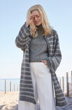 Lana Grossa TOP-DOWN JAKKE MED STRIBER Merino Superiore & Silkhair
