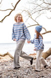 Lana Grossa TOP-DOWN PULLOVER MED STRIBER Cool Wool Big Mélange