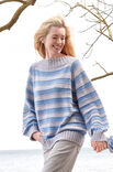 Lana Grossa TOP-DOWN PULLOVER MED STRIBER Cool Wool Big Mélange
