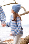 Lana Grossa TOP-DOWN PULLOVER MED STRIPER FOR BØRN Cool Wool Big Mélange