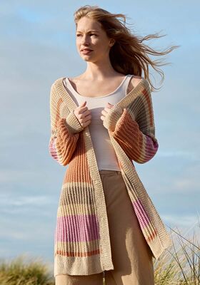LANG CARDIGAN Solo Lino fra Lana Grossa