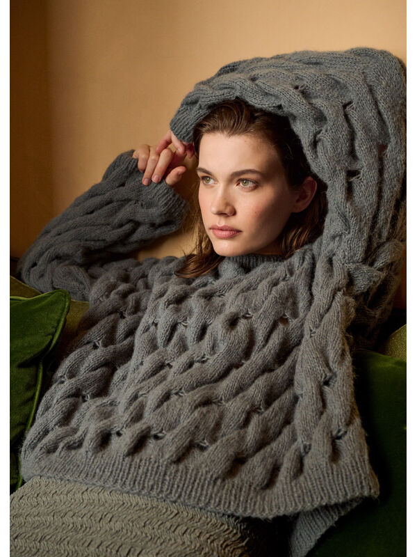 Lana Grossa SWEATER MED SNONINGSMØNSTER Nebbia