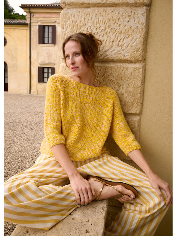 Lana Grossa KORTÆRMET BLUSE Summer Softness & Setasuri Pearls