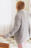 Lana Grossa TOP-DOWN LANG JAKKE Natural Alpaca Lungo