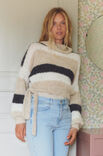 Lana Grossa PULLOVER MED BINDEBÅND Natural Alpaca Lungo
