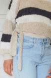 Lana Grossa PULLOVER MED BINDEBÅND Natural Alpaca Lungo