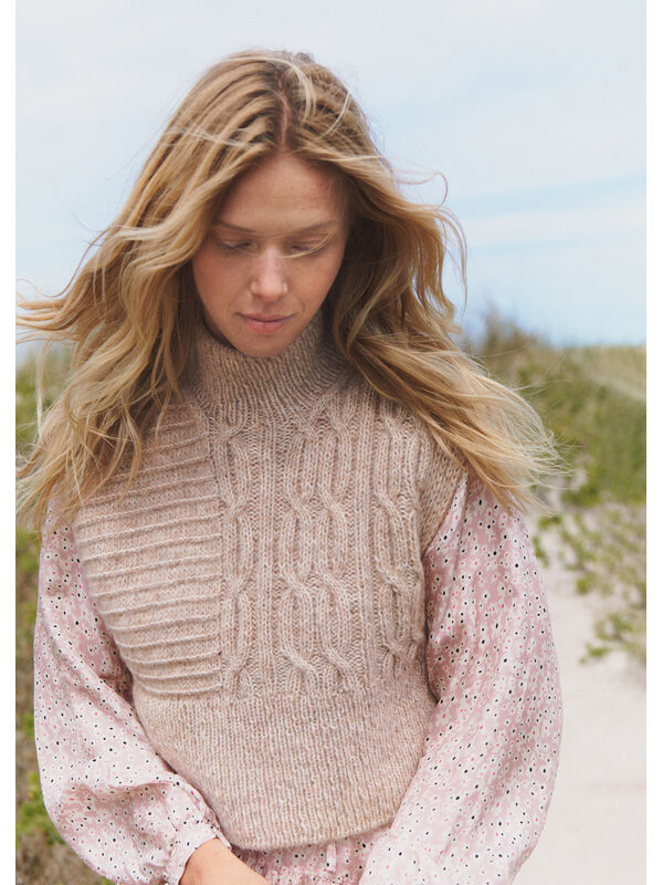 Lana Grossa SLIPOVER MED SNONINGER Natural Alpaca Pelo