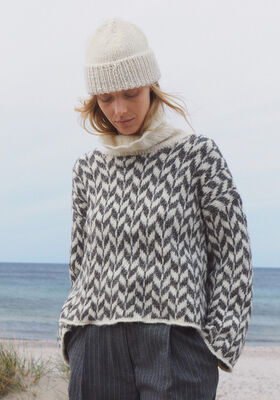 PULLOVER MED JACQUARDMØNSTER Natural Alpaca Pelo fra Lana Grossa