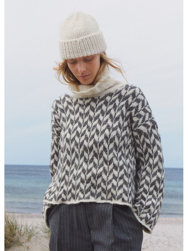 Lana Grossa PULLOVER MED JACQUARDMØNSTER Natural Alpaca Pelo