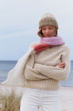 Lana Grossa TØRKLÆDE MED BLOKSTRIBER Natural Alpaca Lungo