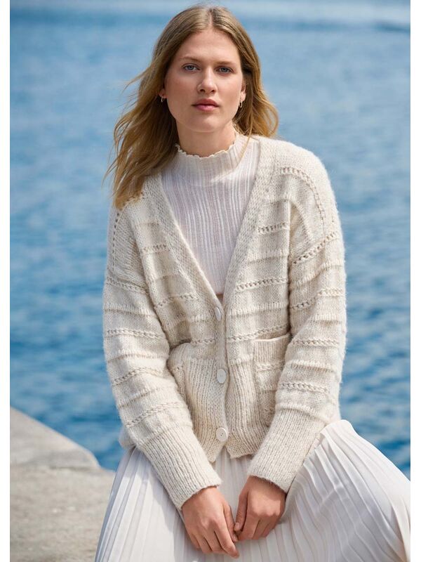 Lana Grossa CARDIGAN Natural Alpaca Pelo