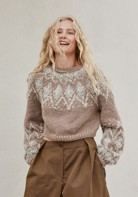 PULLOVER Natural Lama Chunky, Orsetto & Glamour fra Lana Grossa