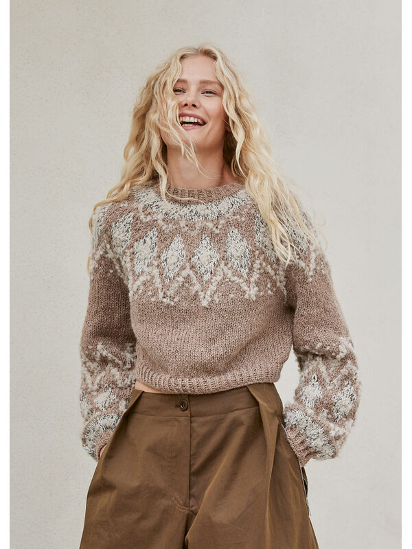 Lana Grossa PULLOVER Natural Lama Chunky, Orsetto & Glamour