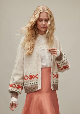 CARDIGAN Natural Lama Chunky & Mohair di Gio fra Lana Grossa
