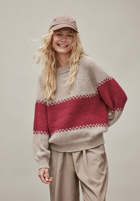 RAGLAN-PULLOVER Natural Lama Fine & Silkhair fra Lana Grossa