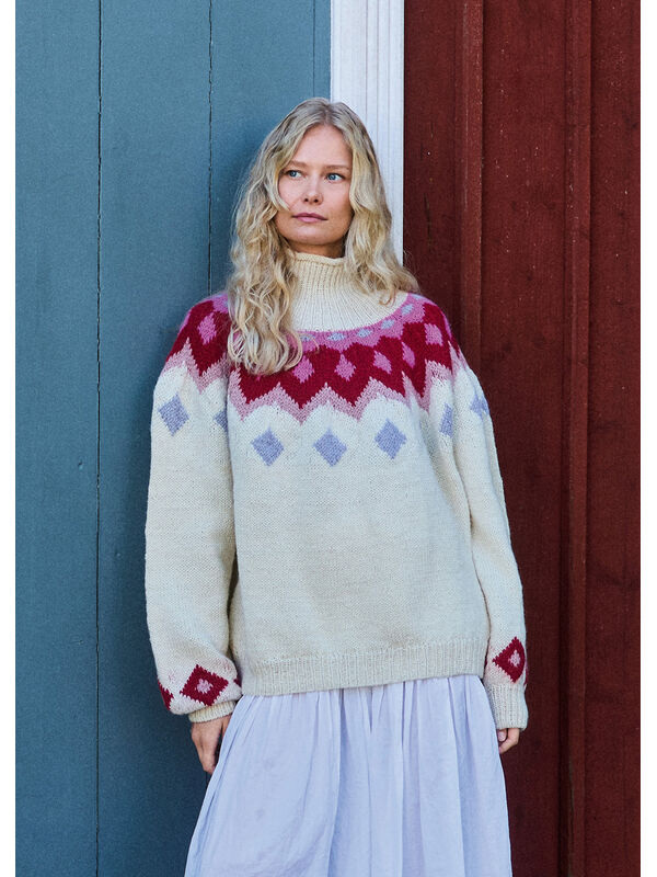 Lana Grossa SWEATER MED RUNDT BÆRESTYKKE Landlust Naturwolle