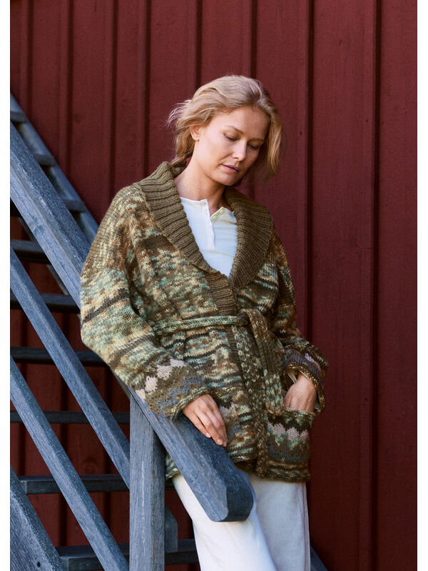 Lana Grossa JAKKE MED SJALSKRAVE Landlust Naturwolle & Landlust Naturwolle Print