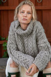 Lana Grossa SNONINGSSWEATER MED RULLEKRAVE Natural Alpaca Pelo & Natural Superkid Tweed