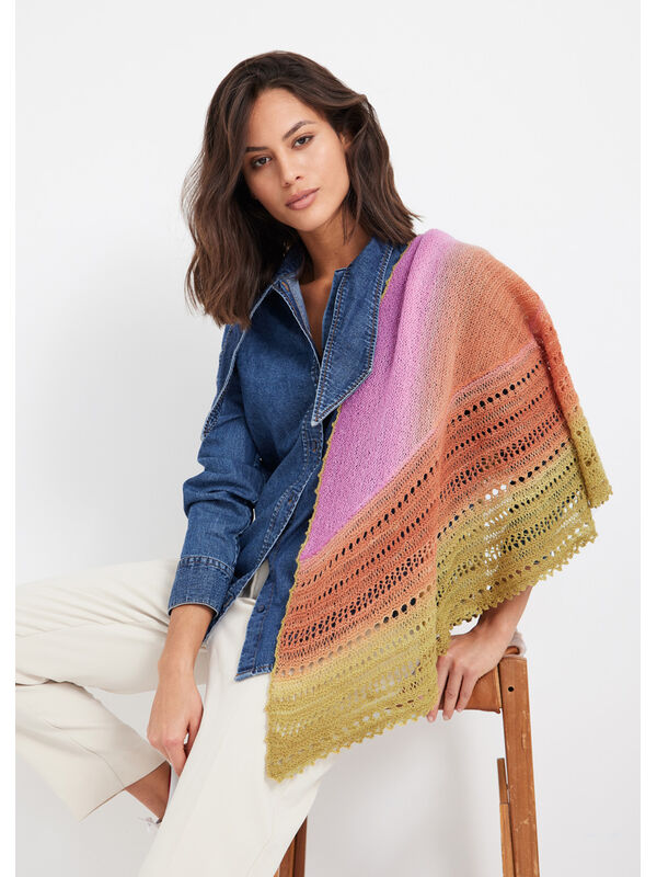 Lana Grossa HALVRUNDT SJAL Cool Wool Lace Hand-dyed