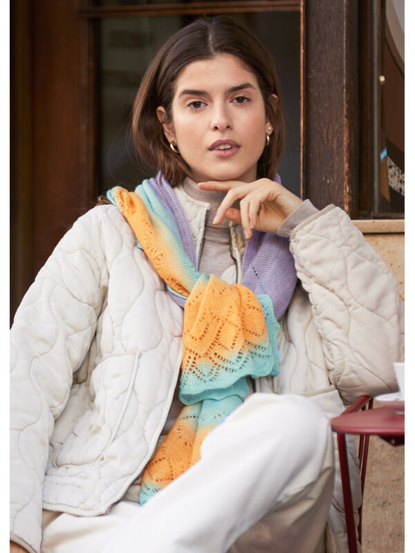Lana Grossa STOLA Cool Wool Lace hand-dyed - Strikkeopskrift (SE)