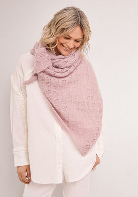 TREKANTTØRKLÆDE Cool Wool Lace & Silkhair- Strikkeopskrift (SE) fra Lana Grossa