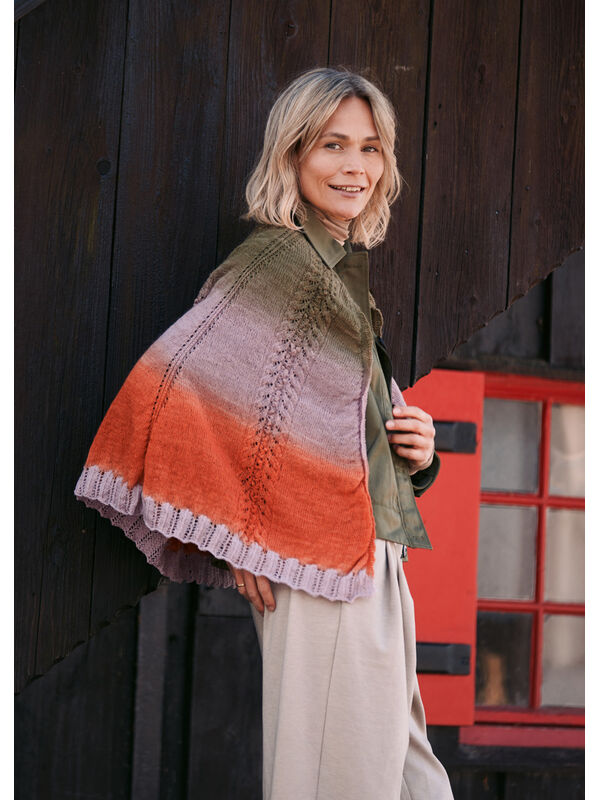 Lana Grossa SJAL Cool Wool Lace hand-dyed & Cool Wool Lace - Strikkeopskrift (SE)