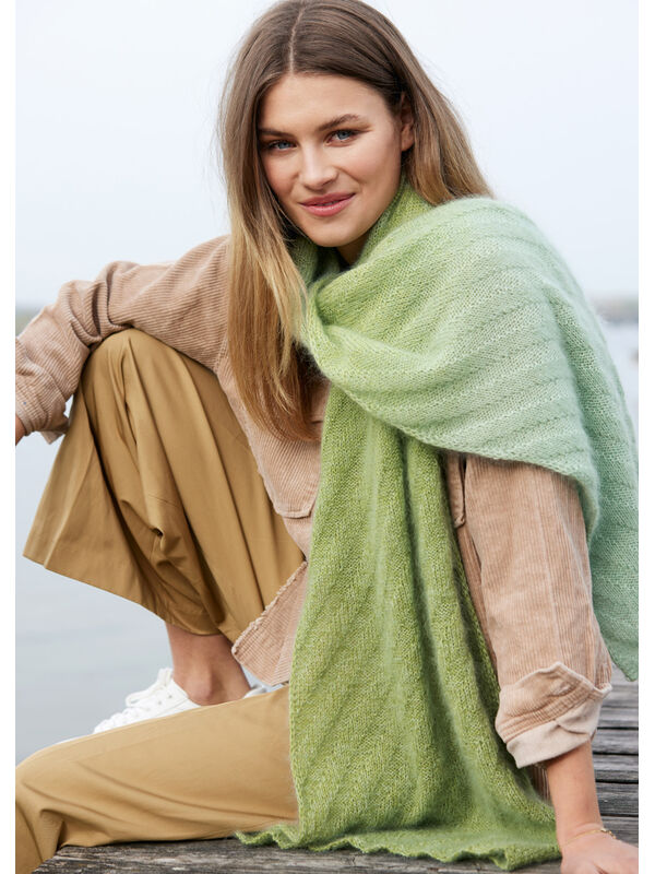 Lana Grossa SJAL Merino Lace Aquarell & Silkhair - Strikkeopskrift (SE)
