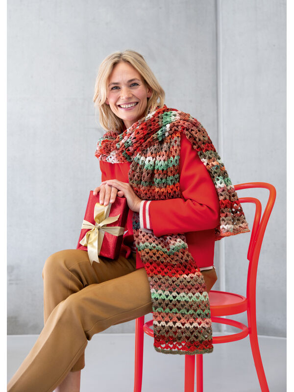 Lana Grossa HÆKLET STOLA Gomitolo (Christmas Edition Lurex)