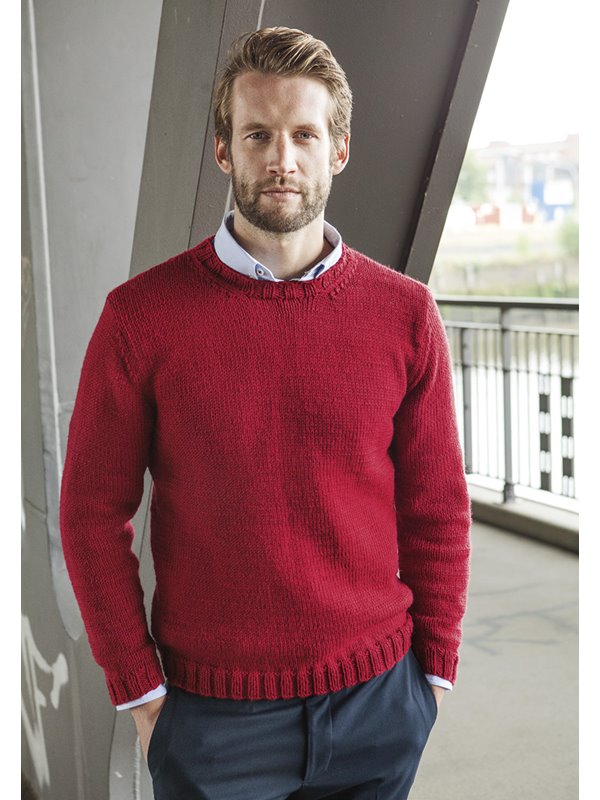 Lana Grossa RØD HERRESWEATER Bingo Melange